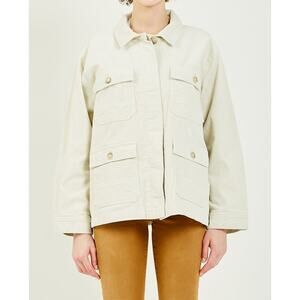 CLOSED THE CORDUROY WORKER BARN UTILITY JACKET SHACKET IN OFF WHITE, Sz XS